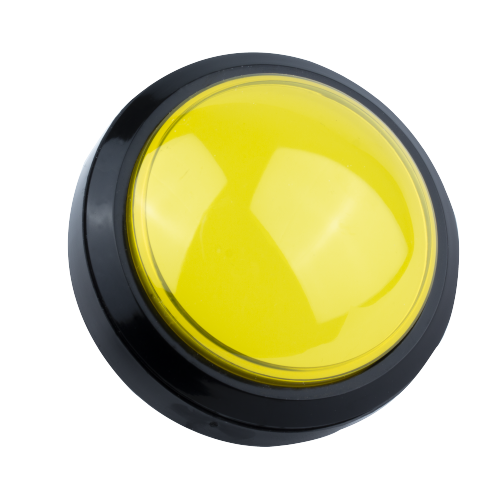 100mm 노랑색 원형 LED 아케이드 스위치 버튼 (돔 모양)